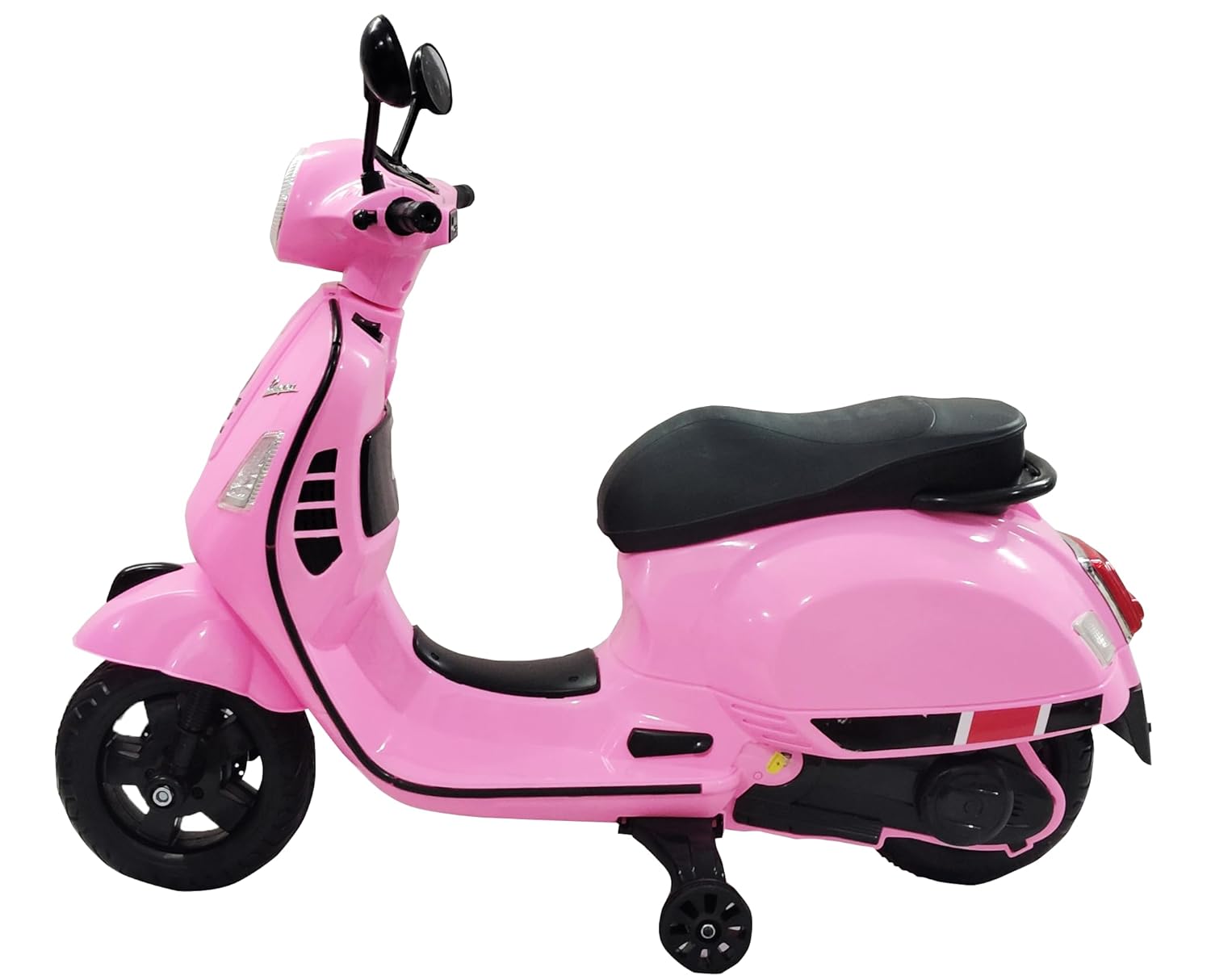 Stylish pink kids' electric Vespa scooter, perfect ride-on toy for toddlers and young children, ideal for outdoor fun WWW.USMILE.TOYS